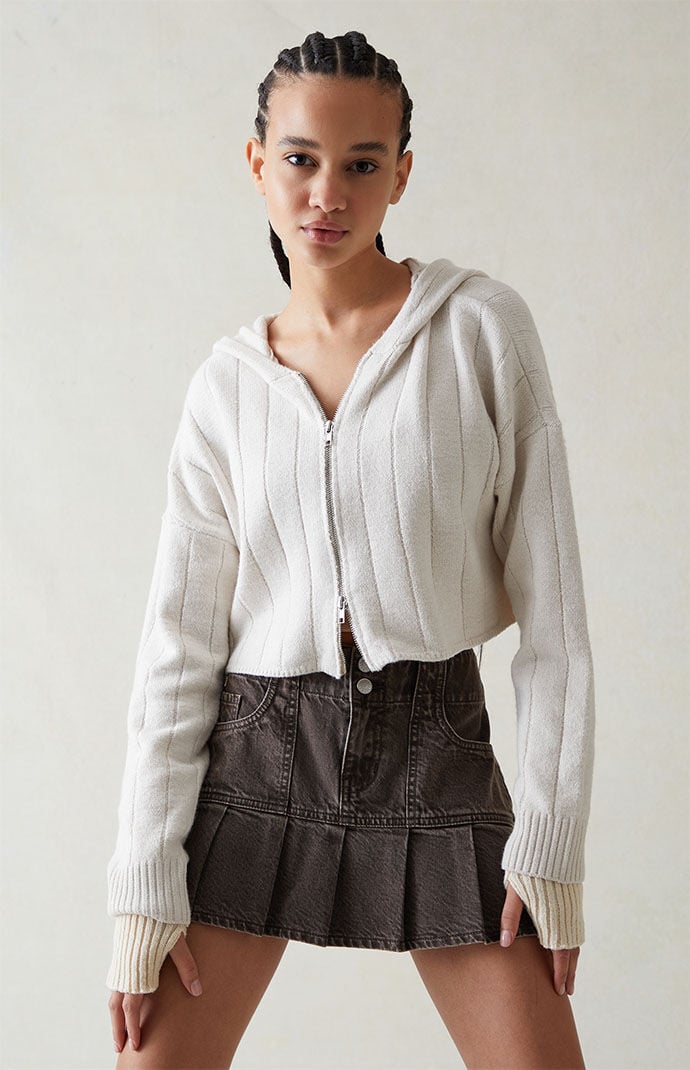 Pleated denim skirt sales youth