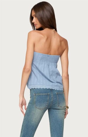 Narnie Striped Strapless Wrap Top image number 3