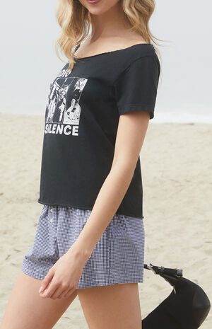 Black Radio Silence Off-The-Shoulder Top image number 3