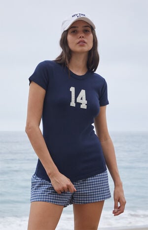 Blue Hailie 14 Embroidered T-Shirt image number 1