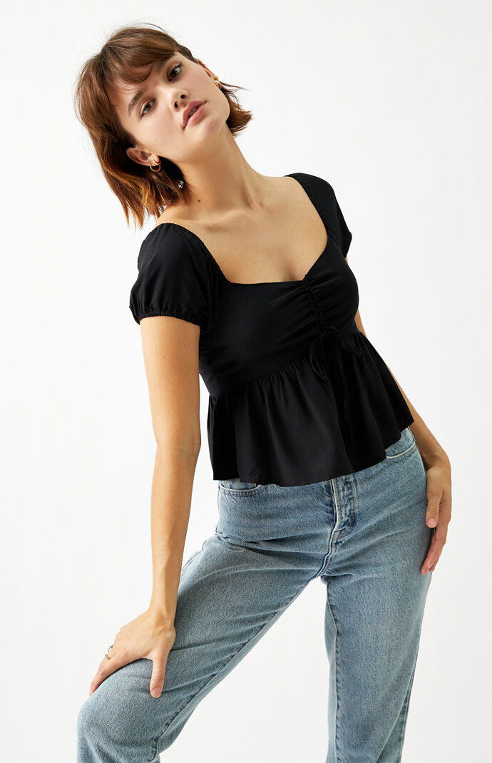Cinched Babydoll Top