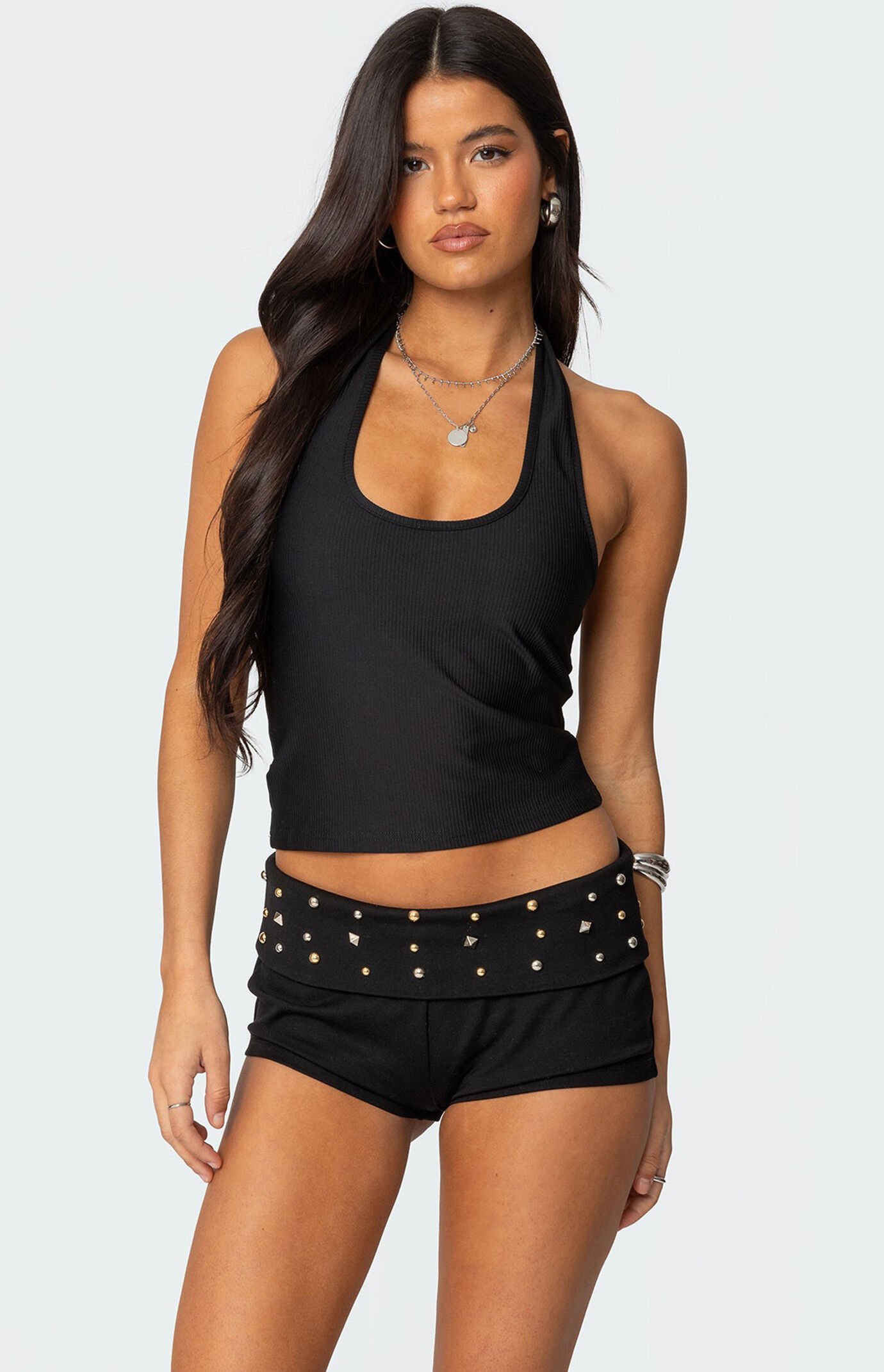 Edikted Kiana Ribbed Halter Top