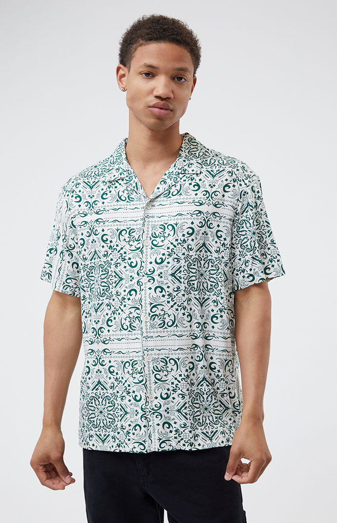 PacSun Green Bandana Resort Shirt PacSun