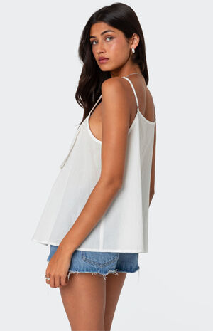 Eyelet Trim Paneled Top image number 5