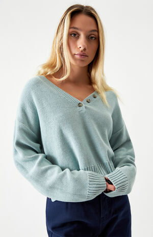 V Neck Button Up Sweater V Neck Button Up Sweater image number null