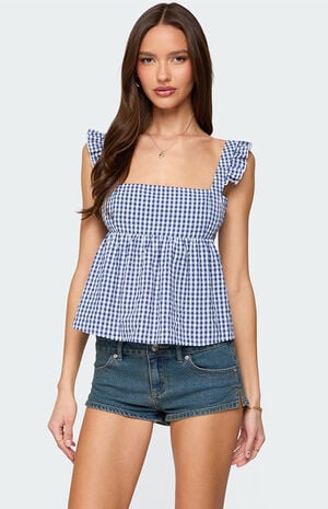 Jenson Backless Gingham Top image number 1