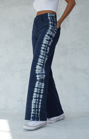 Eco Navy Tie Dye High Waisted Baggy Jeans Eco Navy Tie Dye High Waisted Baggy Jeans image number null