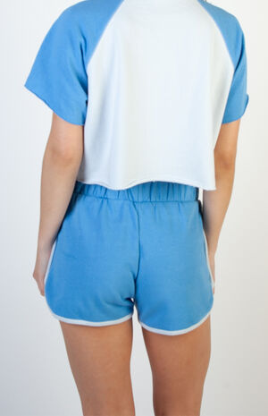 x Everlast Blue Retro Knit Gym Shorts image number 4