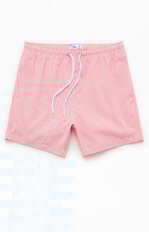 Striped Seersucker 5" Swim Trunks image number 1