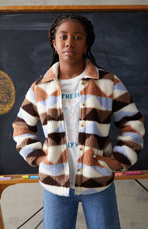 Brown Sherpa Homecoming Jacket image number 1