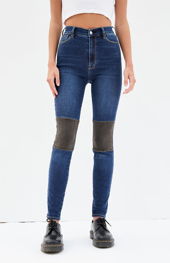 PacSun Two Tone Super High Waisted Jeggings PacSun