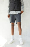Black Vintage Wash Fleece Drawstring Volley Shorts Black Vintage Wash Fleece Drawstring Volley Shorts image number null
