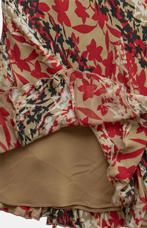 2000s Red Y2K Midi Skirt image number 4