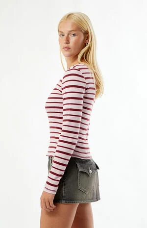 Jamie Striped Long Sleeve Crew Neck Top image number 4