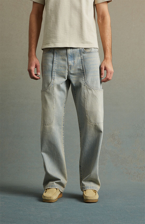 RARE DNM EDIT Tinted Light Indigo Curve Pocket Baggy Jeans