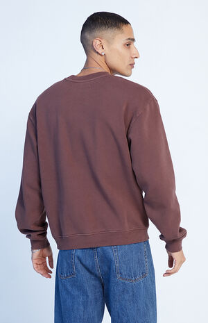 Burgundy Vintage Wash Crew Neck Sweatshirt image number 3