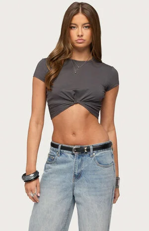 Sephey Twisted Cropped T-Shirt image number 1