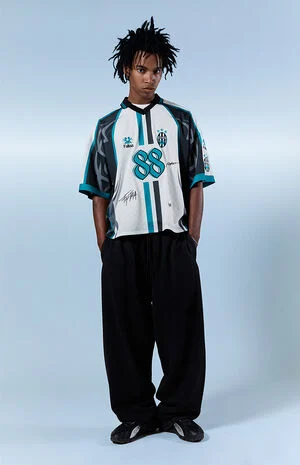 Washed Black&nbsp;Fleece Extreme Baggy Sweatpants image number 1