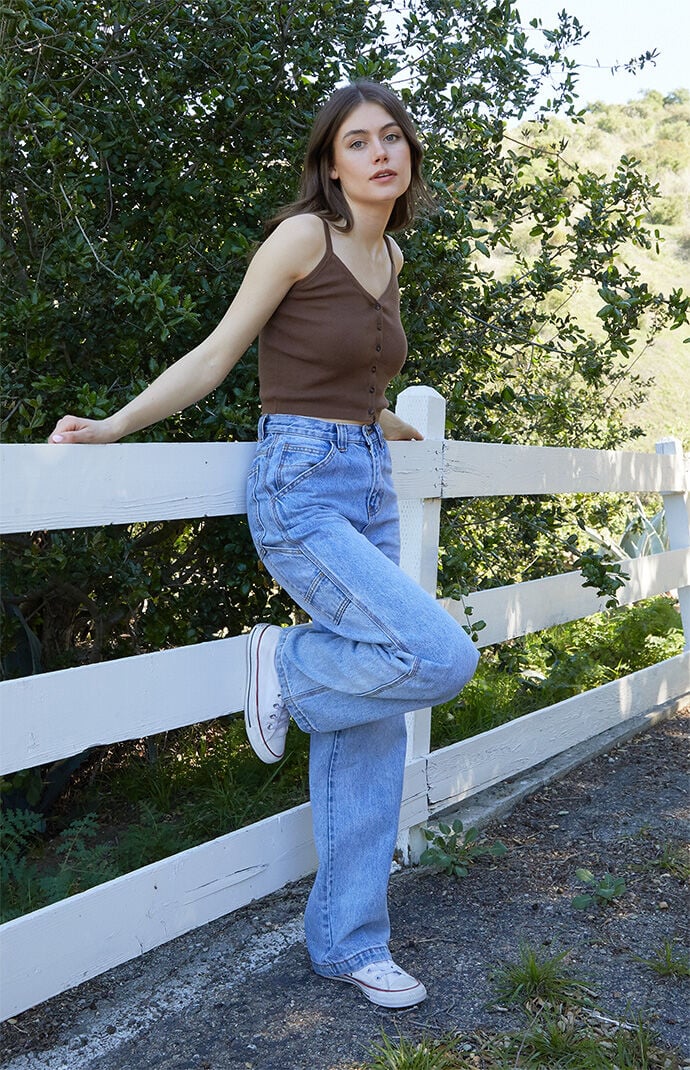 John Galt Brown V-Neck Tank Top