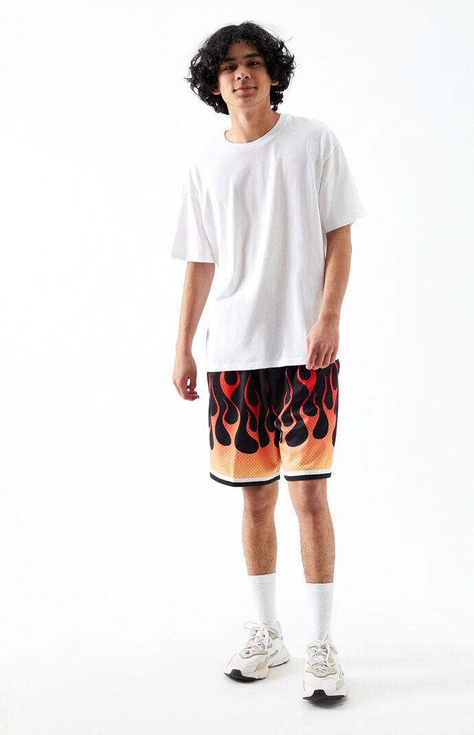 Mitchell Ness Rockets Flames Basketball Shorts Pacsun
