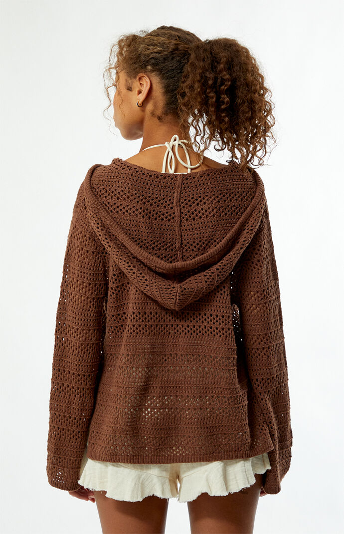 トップス SOL x FUC All around Knit Sweater(Brown) Womens Long Sleeve Crew Neck Cable Knit Sweater Solid Loose