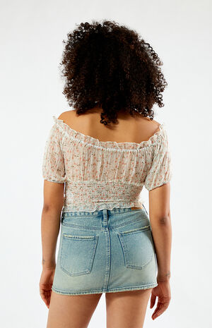Ditsy Milkmaid Short Sleeve Top image number 4