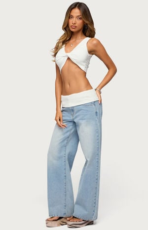 Lumi Twisted Ribbed Cropped Top image number 4