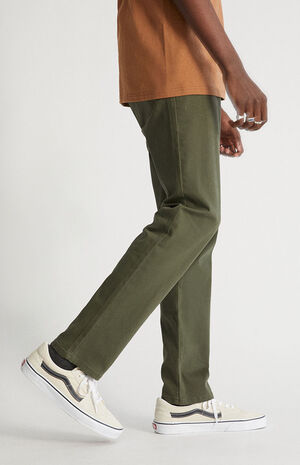 Olive Slim Chino Comfort Stretch Pants image number 3