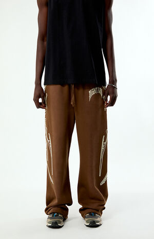 x Pacsun Brown Night Moon Baggy Sweatpants image number 2