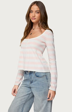 Lockie Striped Knit Babydoll Top image number 2
