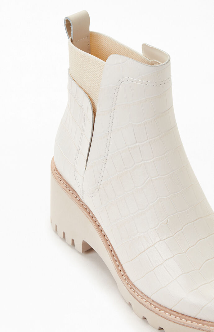 Croc Print Leather Huey Boots