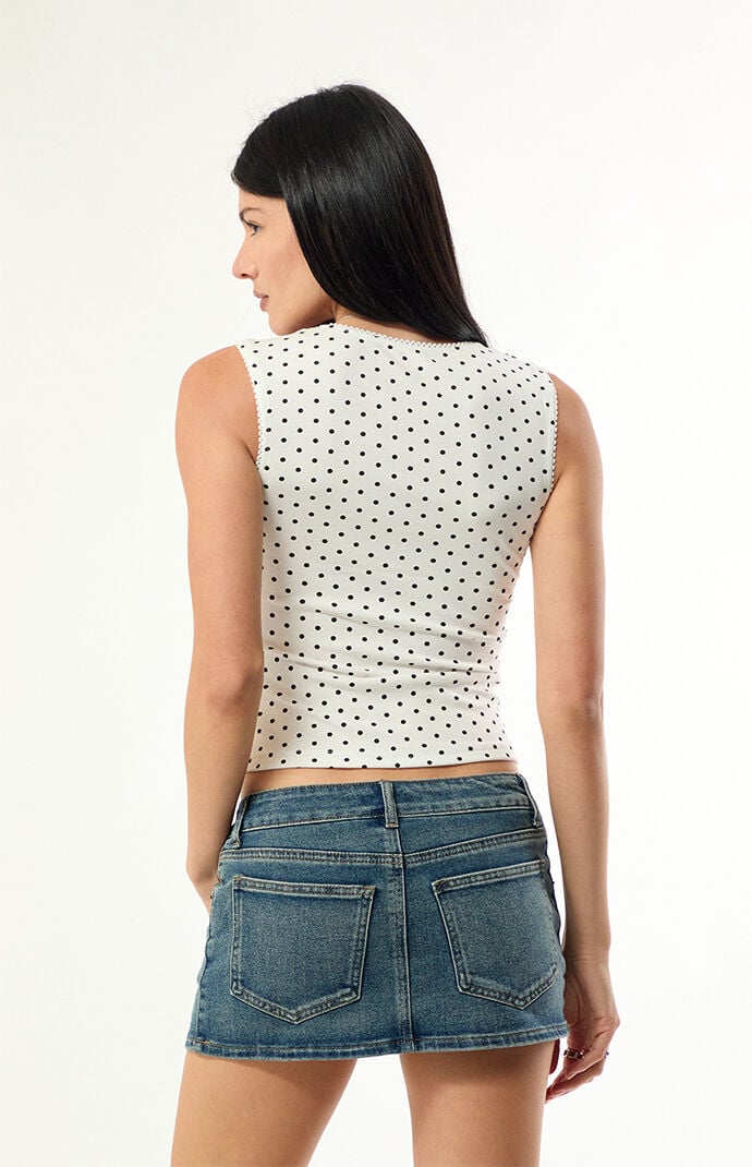 Edikted Beena Polka Dot Square Neck Top