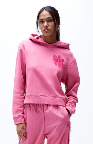 Trefoil Fringe Embroidered Cropped Hoodie image number 1