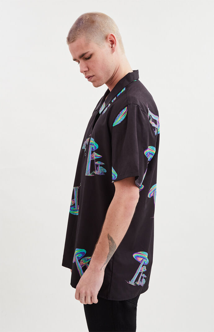 Mushroom Short Sleeve Button Up Shirt