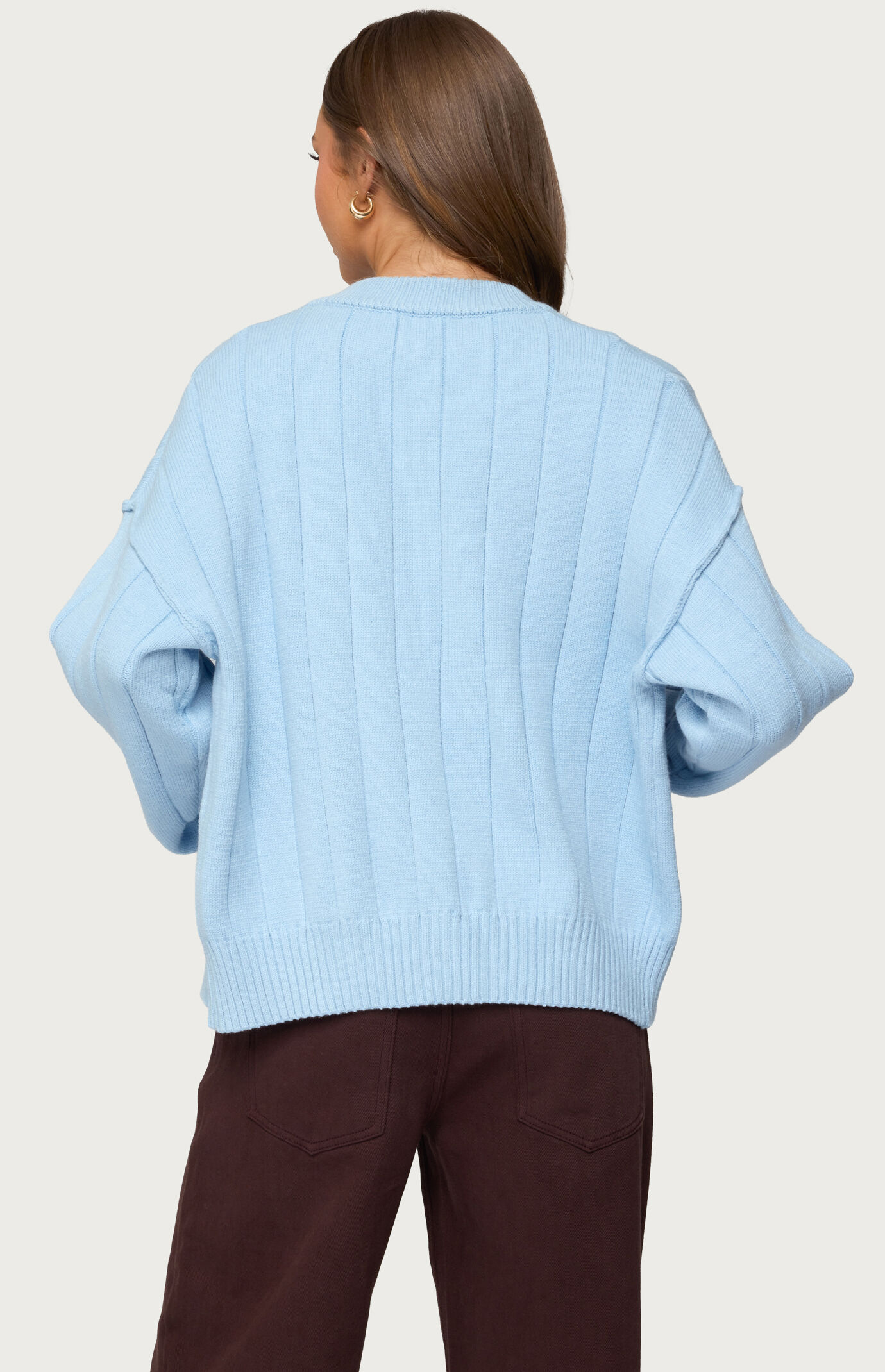 Edikted Joanie Wide Ribbed Knit Cardigan
