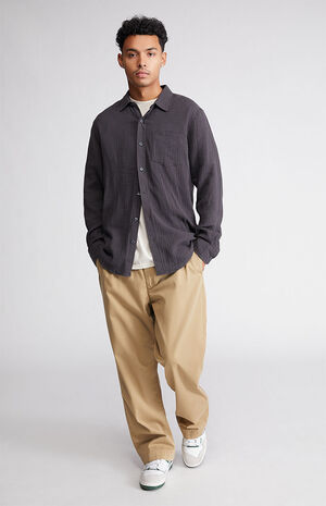 Black Classic Textured Long Sleeve Shirt image number 4