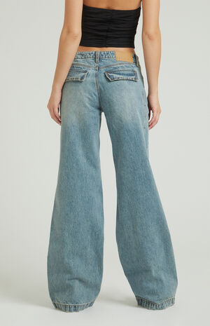 Casey Low Rise Baggy Jeans Patch Pocket Medium Indigo image number 4