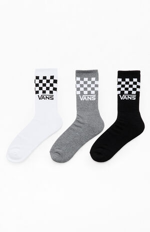 3 Pack Classic Checkered Crew Socks image number 2