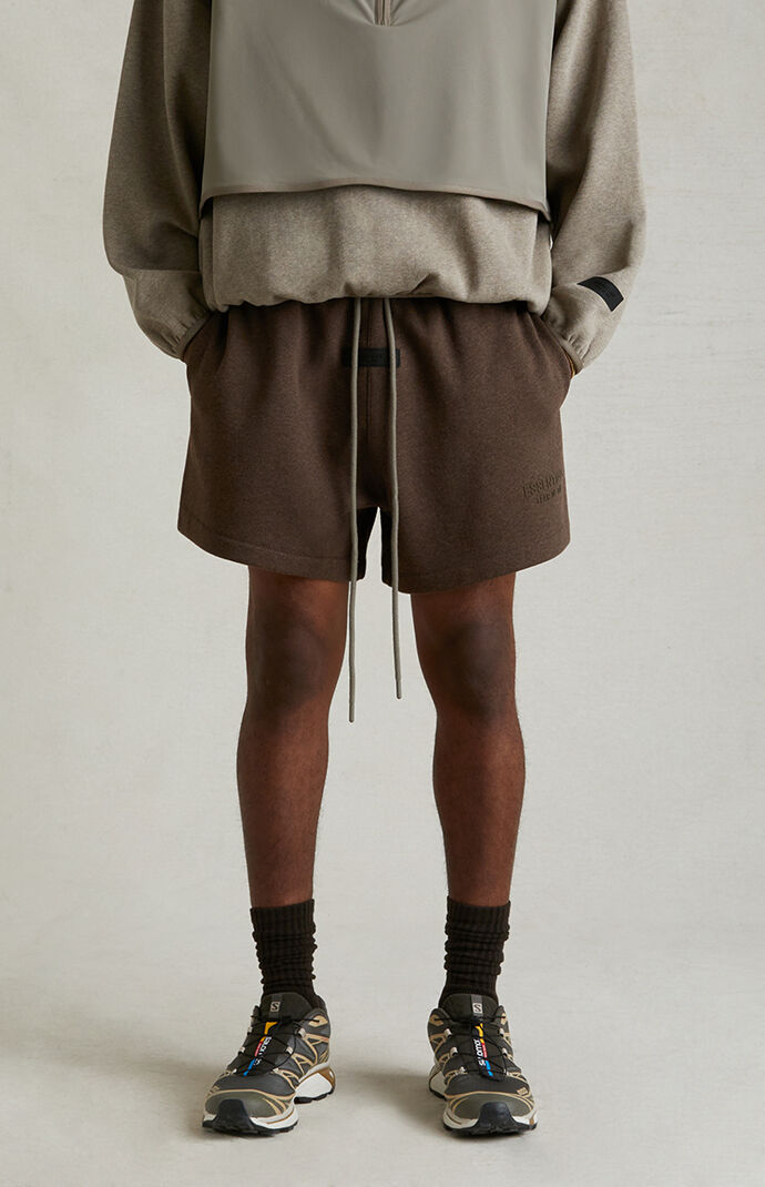 ★FEAROFGOD★ ESSENTIALS SWEATSHORTS HEATHER WOOD - 24SS Fear of God Essentials Heather Wood Sweat Shorts | PacSun