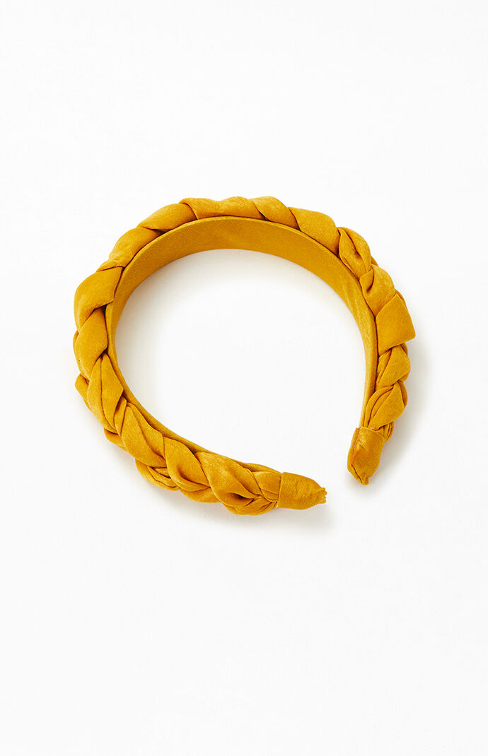 Yellow Braided Velvet Headband