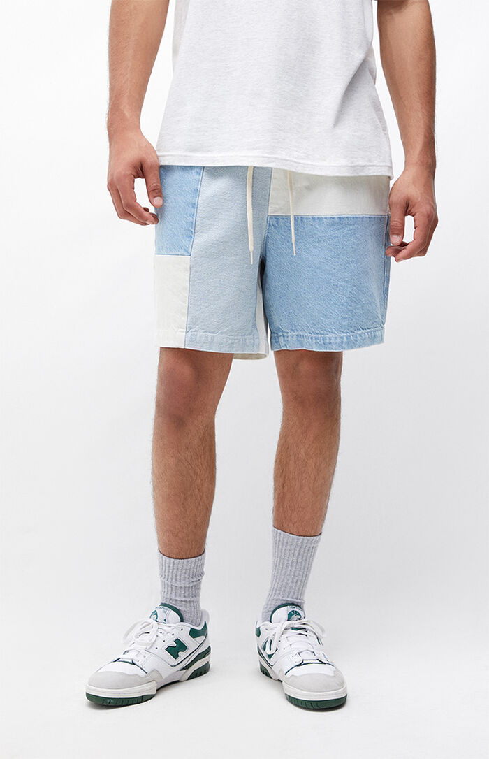 PacSun Denim Patchwork Volley Shorts PacSun