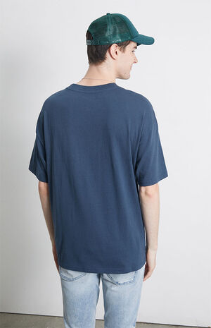 Dark Blue Loch Solid Boxy T-Shirt image number 4