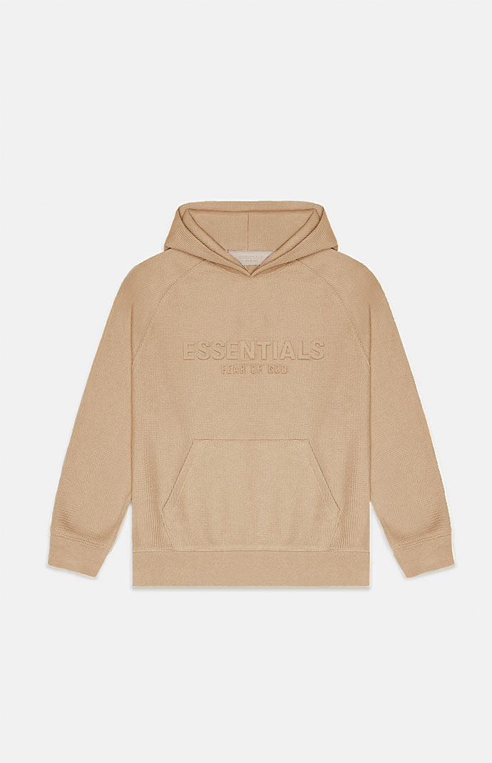 피오갓 에센셜 Fear Of God Kids Sand Waffle Knit Hoodie