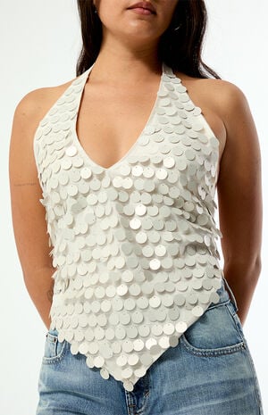Lola Sequin Open Back Halter Top image number 2