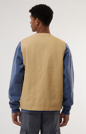 Neutral Canvas Zip Up Vest image number 4