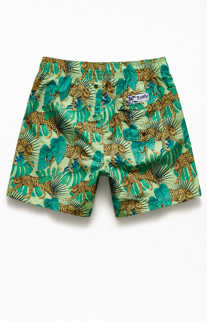 Leopard Palm 17" Swim Trunks
