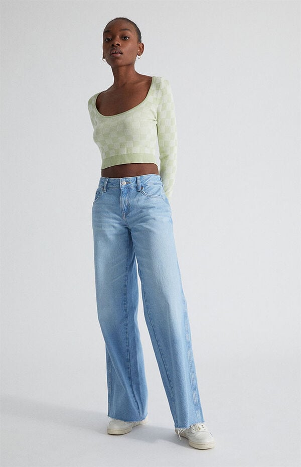 Eco Light Blue Low Rise Baggy Jeans