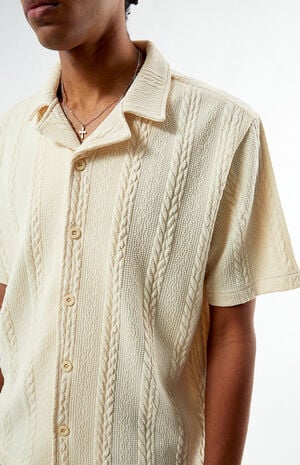 Cable Cream Jacquard Camp Shirt image number 2