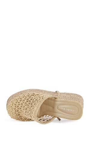 Women's Venne Nude Platform Wedge Wrap Around Sandals image number 4