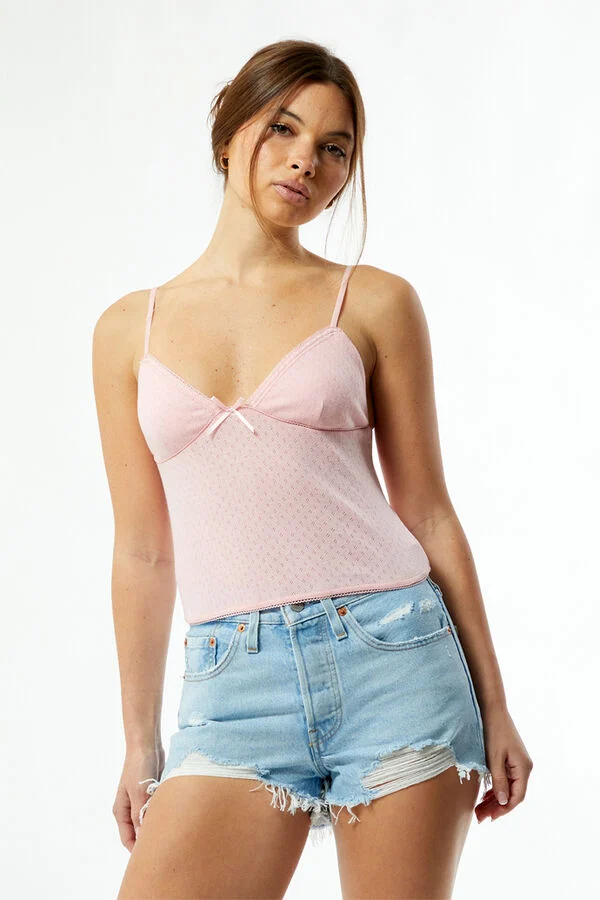501 Light Blue Frayed Denim Shorts